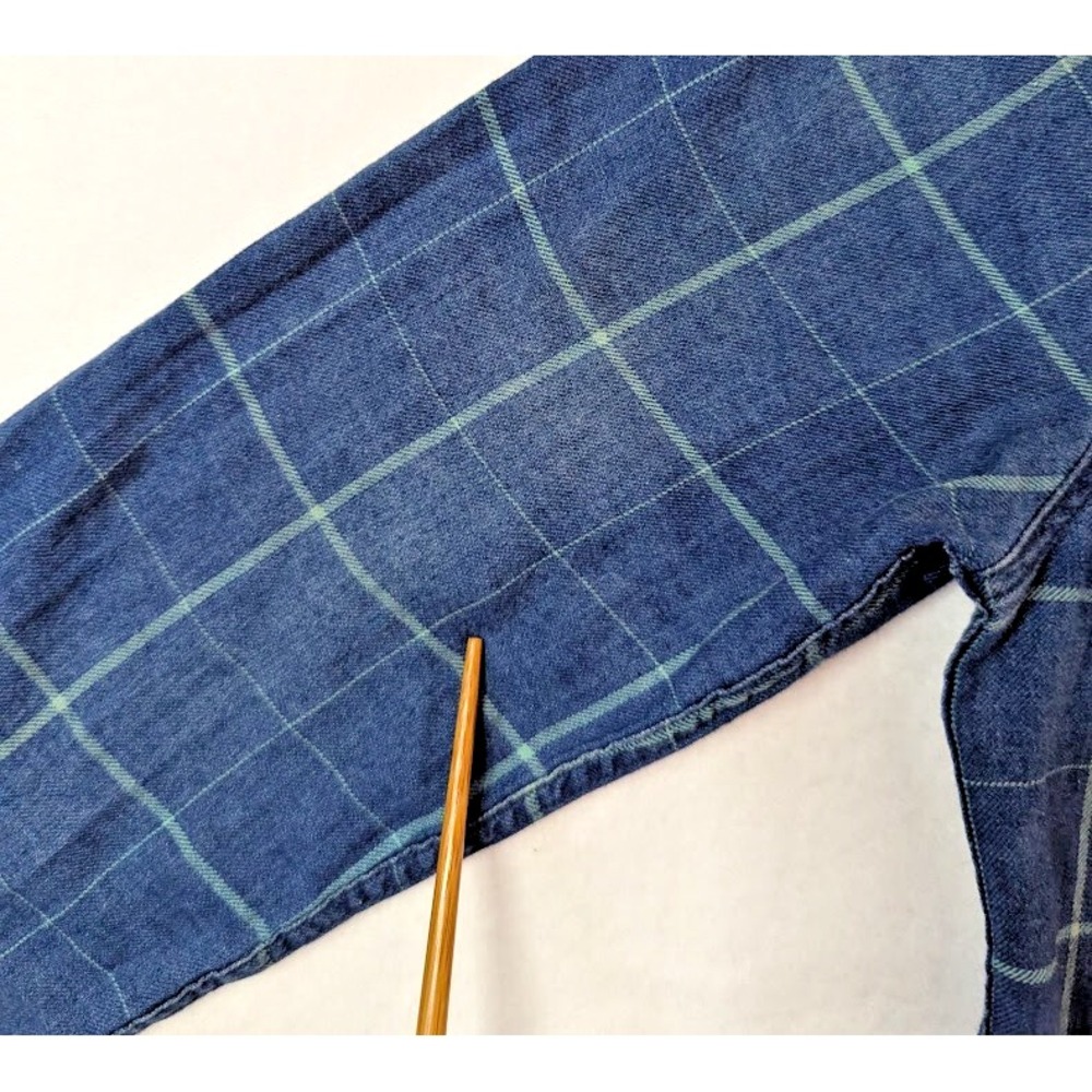 Faherty Chambray Shirt Women XS Blue Plaid Soft Cabincore Gorp Outdoor - Picture 4 of 8
